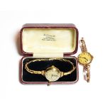 A lady's 9 carat gold Rolex wristwatch and a 9 carat gold J W Benson, London, lady's wristwatch (2)