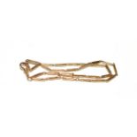 A two row bracelet, clasp stamped '9C', length 21cm . Gross weight 10.2 grams.