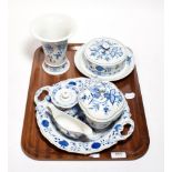 A group of 20th century blue and white Meissen porcelain