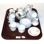 A Copeland blue and white children's part tea service; together with a similar Japanese service