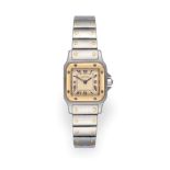 A Lady's Steel and Gold Wristwatch, signed Cartier, model: Santos, ref: 166930, circa 1995, quartz