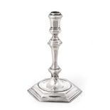 A George II Silver Taper-Candlestick, by David Green, London, 1727, on hexagonal base, the