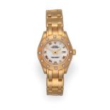 A Lady's 18 Carat Gold Diamond Set Wristwatch, signed Rolex, Oyster Perpetual, Superlative