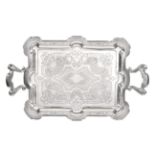 An Austro-Hungarian Silver Tray, Maker's Mark Indistinct, Vienna, Circa 1860, shaped oblong and with