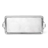 A George V Silver Tray, by Henry Atkin, Sheffield, 1934, oblong and with reeded corners and two