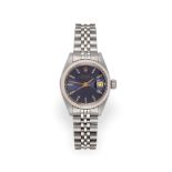 A Lady's Stainless Steel Automatic Calendar Centre Seconds Wristwatch, signed Rolex, model: Date,