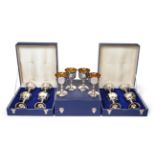 A Set of Twelve Irish Silver Goblets, by Royal Irish Silver Co., Dublin, 1970, With English Import