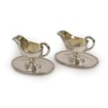 A Pair of Austrian Silver Sauceboats and Stands, by Würbel & Czokally, Vienna, Second Quarter 20th