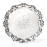 A George II Silver Salver, by William Hunter, London, 1750, shaped circular and with shell and