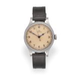 An Air Ministry Royal Air Force Pilots Stainless Steel Centre Seconds Wristwatch, signed Omega,