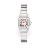 A Lady's Stainless Steel Wristwatch, signed Cartier, model: Santos, ref: 1565, circa 1995, quartz