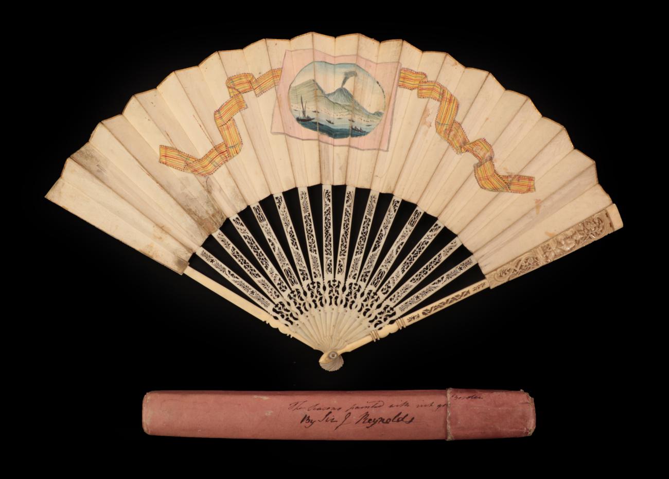 Grand Tour Fan, circa 1776, (note date to right hand side of leaf), - Image 2 of 2