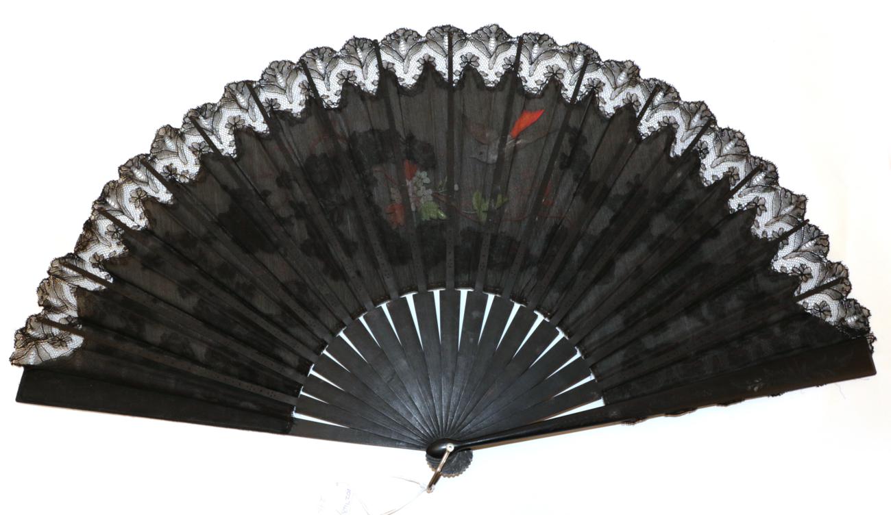 Two Large Late 19th Century Fans, the first signed to the right by Ronot Tutin, - Image 5 of 5