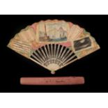 Grand Tour Fan, circa 1776, (note date to right hand side of leaf),