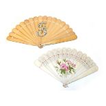 Two Wood Brisé Fans from the 1880's,