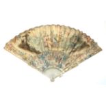 An Attractive Mid-18th Century Ivory Fan, the leaf mounted à l'Anglaise,