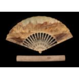 A View of Saint Peter's in Rome: An 18th Century Carved and Pierced Grand Tour Ivory Fan,