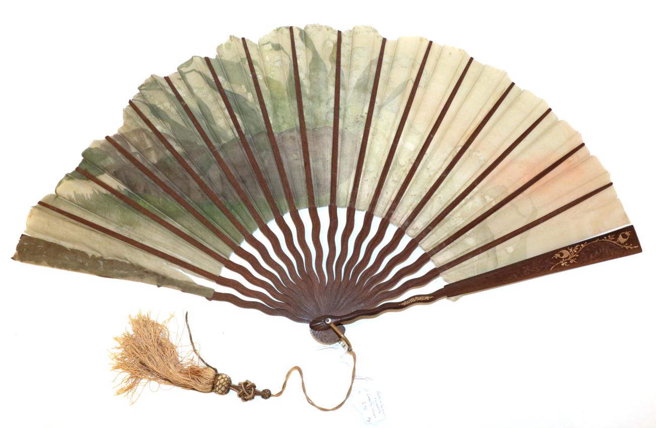 Two Large Late 19th Century Fans, the first signed to the right by Ronot Tutin, - Image 2 of 5