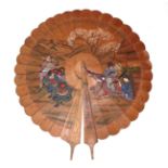 An Oversized Chinese Wood Cockade Fan,