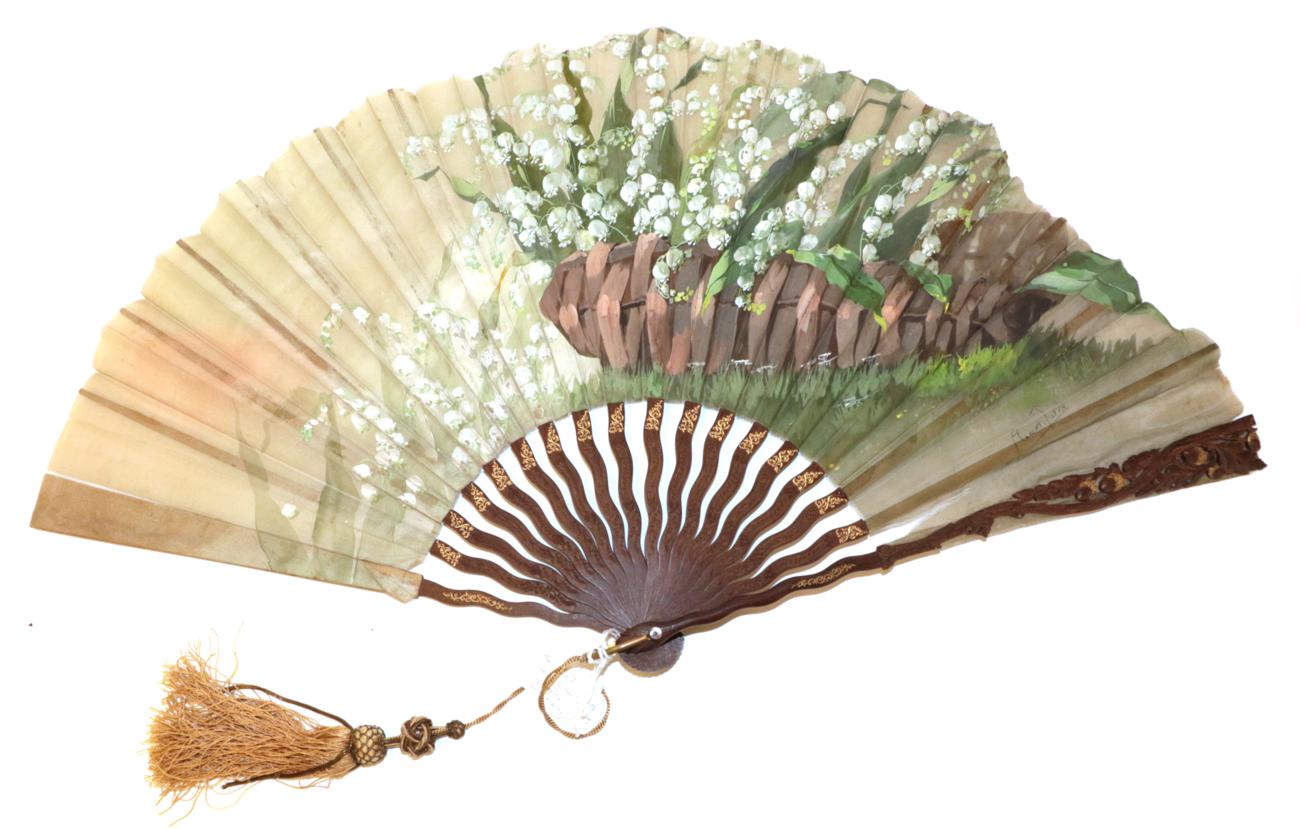 Two Large Late 19th Century Fans, the first signed to the right by Ronot Tutin, - Image 4 of 5