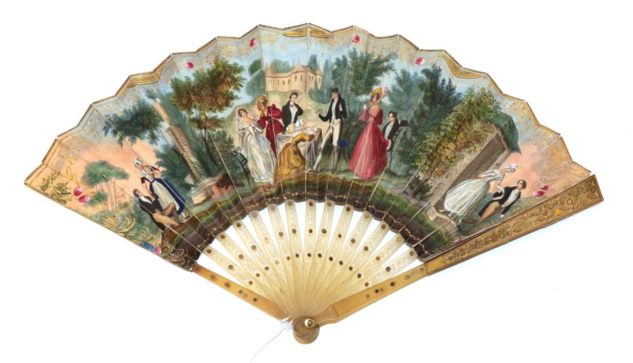 The Wedding Day Surprise! A Circa 1830's Horn Fan,