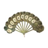 Boer War Commanders: A Palmette or Jenny Lind Fan, the wood sticks dyed green, c 1899,