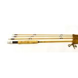 Hardy ''The Keith Rollo'' 3 Section Palakona Cane Fly Rod 9'-0'' with two top sections. Rod number