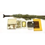 Hardy Richard Walker Superlite Landing Net together with five fly boxes by Farlows, Wheatley and
