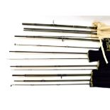 Five Hardy Fishing Rods Salmon Travel fly 15'-0'' 10#, Favourite 9'-0'' 7/8#, Favourite 12'-6''