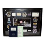 Apollo Moonwalker Signature Display comprising a large colour photograph, signatures of all twelve