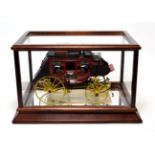 Franklin Mint Wells Fargo Stage Coach in display case with mirrored base (E)