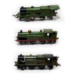 Hornby O Gauge Three C/w Locomotives 4-4-4T LNER, 4-4-2T GWR 2221 (both F) and Flying Scotsman (F,