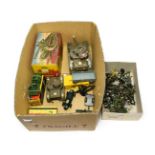 Mixed Lot Gama 601314 Tank clockwork with sparking machine guns (E box G) a smaller example (G-F)