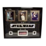 Star Wars Autographed Photograph Framed Display with 8x10'' colour photographs of Mark Hamill,