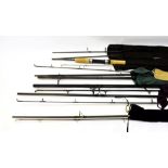 Nine Mixed Spinning Rods including Shakespeare, Diawa and others