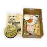 Various Toys including Mr Turnip Soap, Louise Huntley & Palmer biscuit tin, Larry the Lamb film