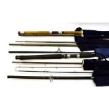 Five Mixed Rods including B&W Silverstream and Norway salmon fly rods, Hardy 10'-0'' Mooching rod