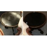 A pair of ebonised pedestal tables CONDITION REPORT: 51cm diameter by 48cm high.