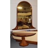 A 20th century Italian design part ebonised walnut console table on faceted pedestal,