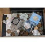 A quantity of mixed coins including an 1897 Crown etc (qty)