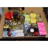Quantity of assorted perfume dummy factices and scent bottles including Escada, Act 2, Issey Miyake,