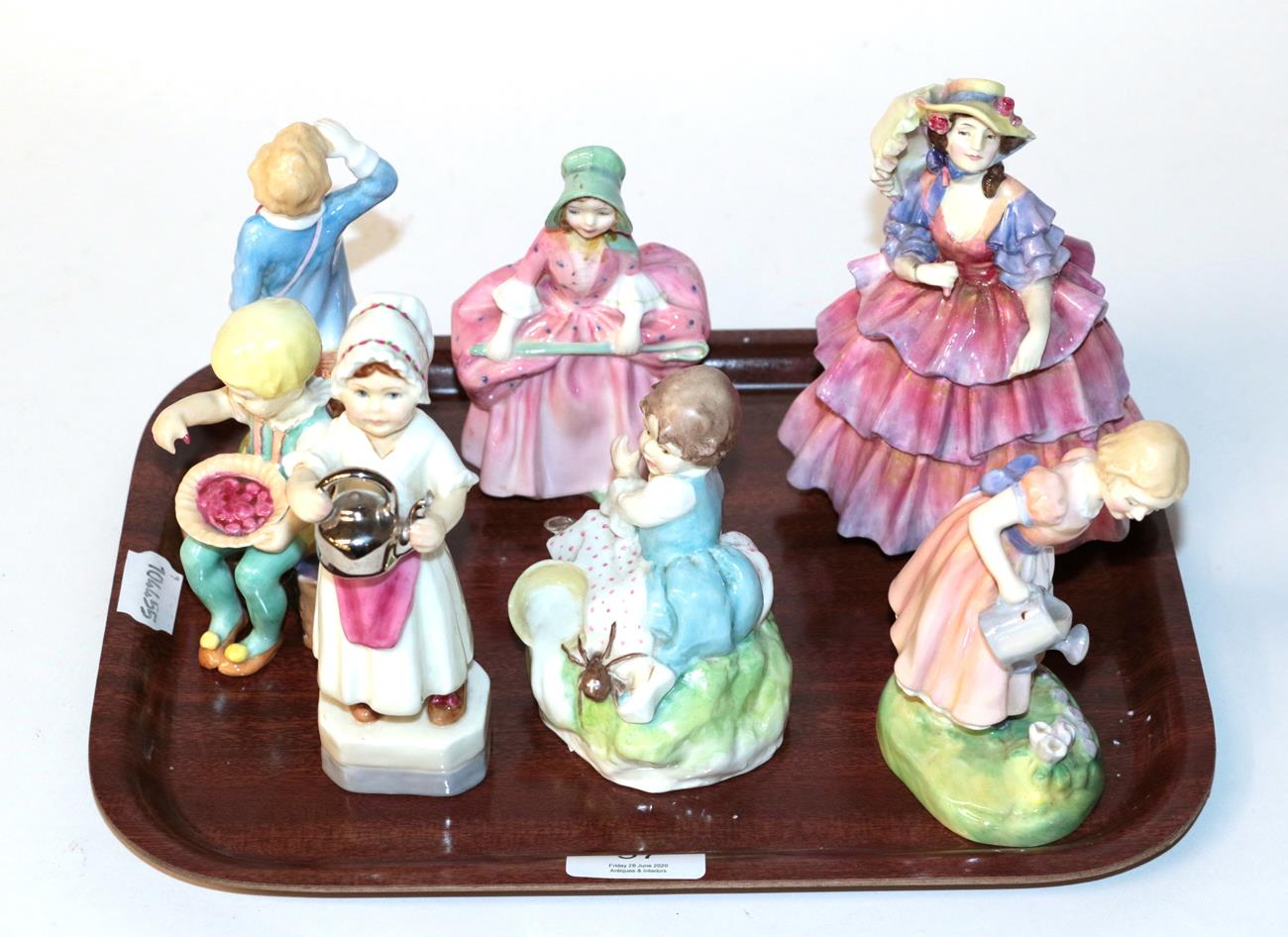 Four Royal Doulton figures including 'Mary Mary', 'Little Boy Blue',