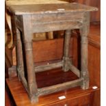 An 18th century oak joint stool