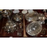 A collection of silver plate including: a pair of entree-dishes and cover,
