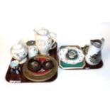 A quantity of decorative European ceramics to include: Royal Doulton tea pot and coffee pot,