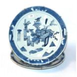 A Chinese blue and white charger;