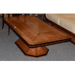 A 20th century Italian design part ebonised walnut coffee table,