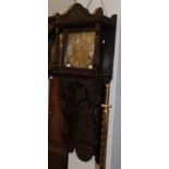 ~ A Victorian carved oak striking wall clockNo pendulum and no weights