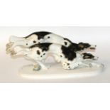 A Schwarzburger Werkstaetten porcelain group of Borzoi CONDITION REPORT: Good