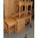 ^ Three pine bedside tables and a similar dressing table (4)